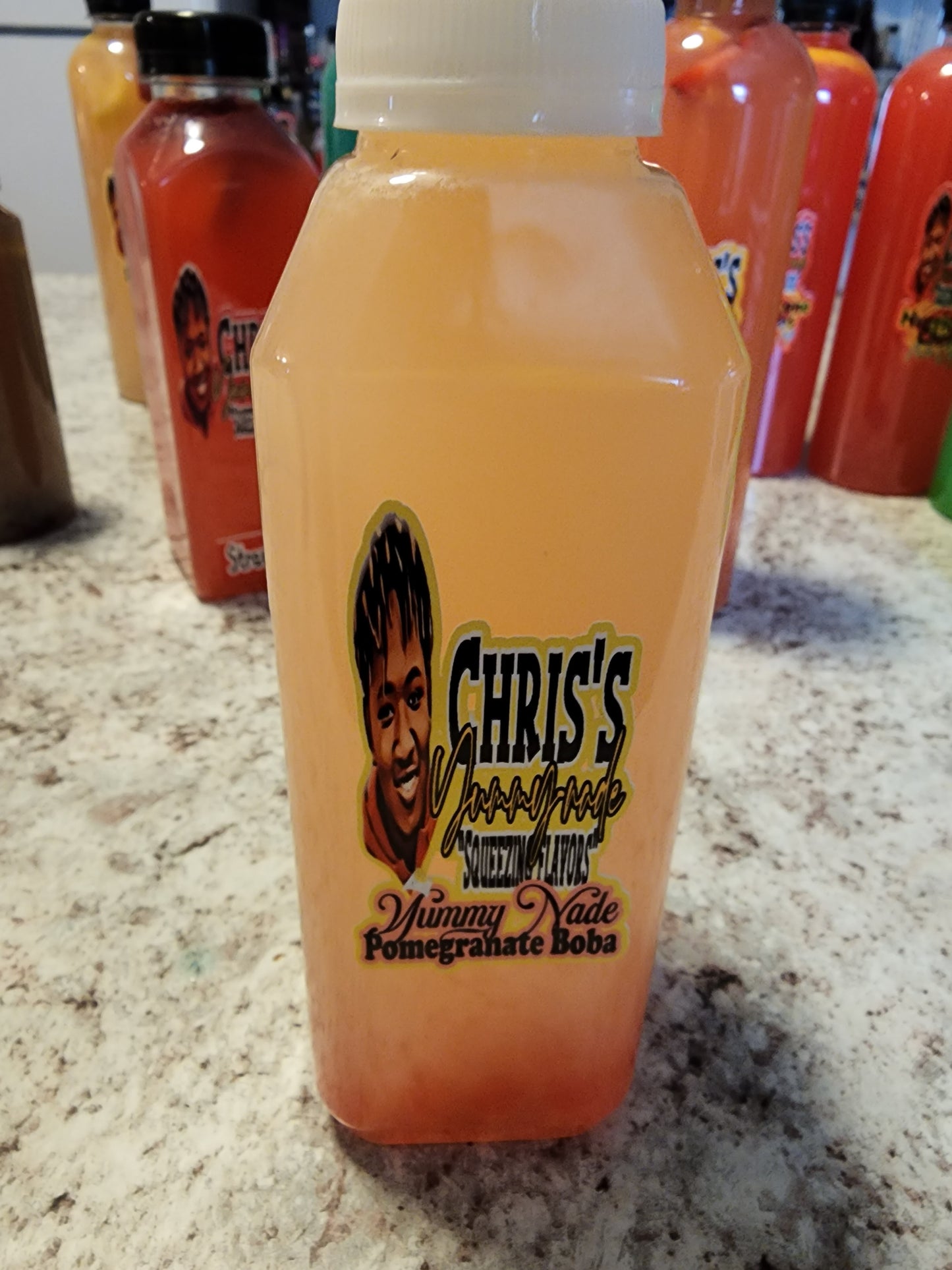 Mango YummyNade + Pomegranate Boba